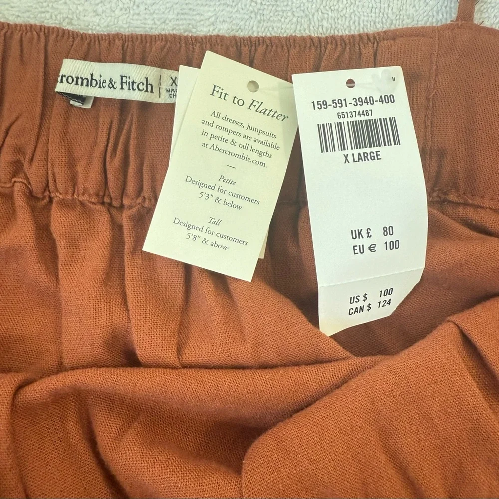 Abercrombie & Fitch Rust Asymmetrical Tiered Maxi Dress Size‎ XL